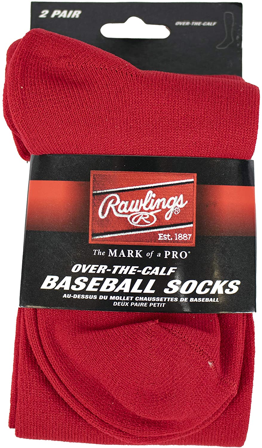Rawlings SOCMRED Baseball Socks 2 Pair (Medium/Scarlet Red) Walmart Canada
