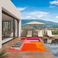 thumbnail image 3 of Pink Orange Outdoor Rug for Patio/Deck/Porch, Non-Slip Large Area Rug 6 x 9 Ft, Geometric Modern Abstract Oil Painting Indoor Outdoor Rugs Washable Area Rugs, Reversible Camping Rug Carpet Runner, 3 of 8