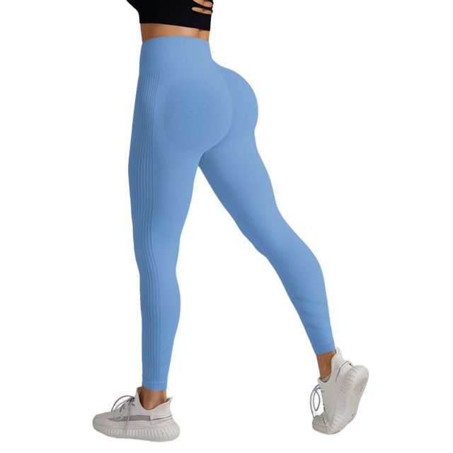 Suministro directo de fábrica, venta caliente, pantalones de yoga para mujer, sin costuras, tejidos, ajustados, de cintura alta, transpirables, pantalones deportivos de fitness al por mayor