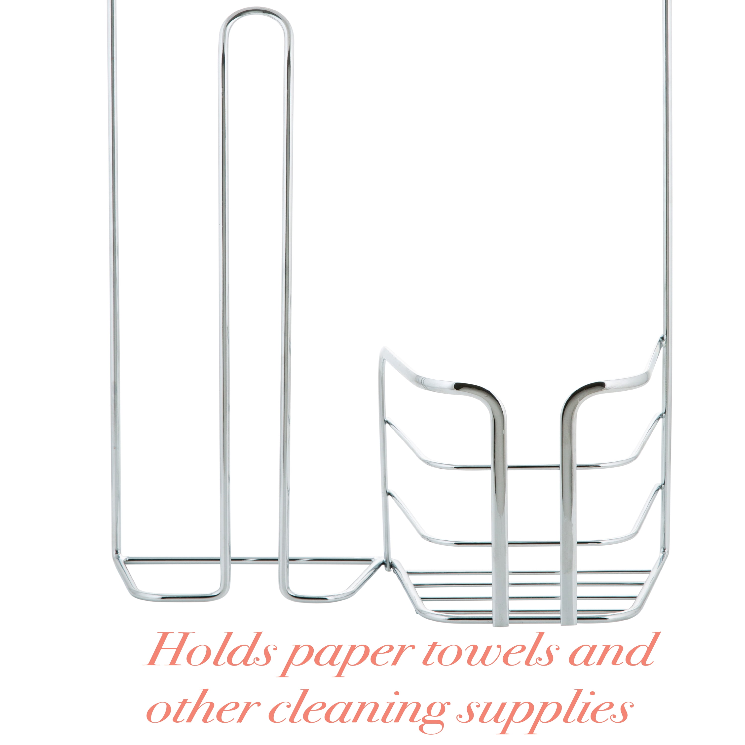 Kitchen Details 2-in-1 over-the-Cabinet Basket, 4.6 Wide and 10.4 Length in Chrome