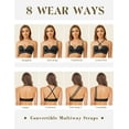 thumbnail image 2 of Wingslove Women's Strapless Multiway Push Up Bra Wireless Plus Size Convertible Bra, Black 34DDD, 2 of 6