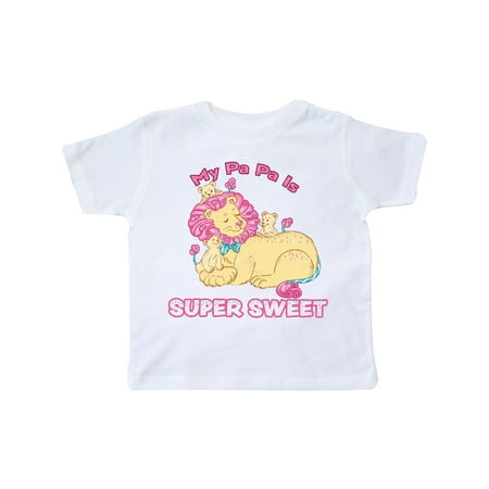 

Inktastic My Pa Pa Is Super Sweet Cotton Candy Lions with Pink Mane Gift Toddler Boy or Toddler Girl T-Shirt