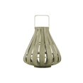 thumbnail image 1 of Bamboo Round Lantern with Flared Bottom and Hurricane Glass Candle Holder, Beige, 1 of 1
