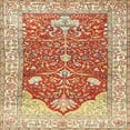 thumbnail image 1 of Ahgly Company Machine Washable Indoor Square Traditional Brown Gold Area Rugs, 6' Square, 1 of 7
