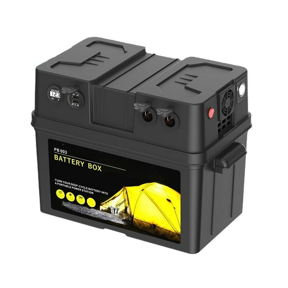 bedienty Battery Box Compact Battery Box Outdoor Solutions RV Power Multiuse Functions For Marine Activities