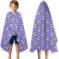thumbnail image 3 of Purple Cartoon Cat Unicorn Pattern Hooded Bath Towel，50"x30" for Ages 3 To 12 Kids, Quick Dry Lightweight Soft Microfiber Hood Beach Towel Cover Up for Kids, 3 of 7
