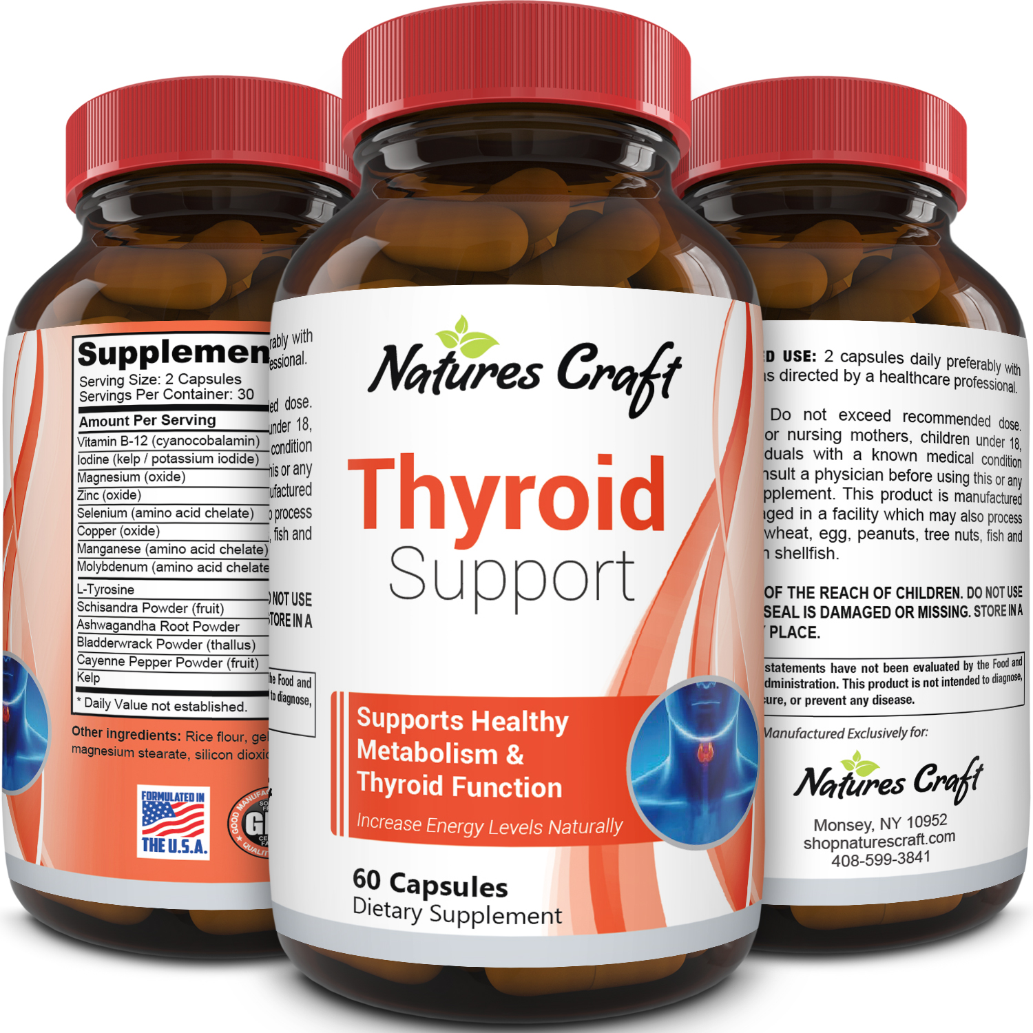 Natures Craft Thyroid Support Supplement Energy Hormone Balance