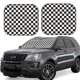thumbnail image 1 of Balery Black and White Checkerboard Parasol para parabrisas de coche de 2 piezas | Parasol plegable para parabrisas delantero de coche para la mayoría de sedanes-Large, 1 of 6
