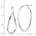 thumbnail image 4 of Auriga Fine Jewelry 14K White Gold 2mm Wavy Hoop Earrings for Women, 4 of 5