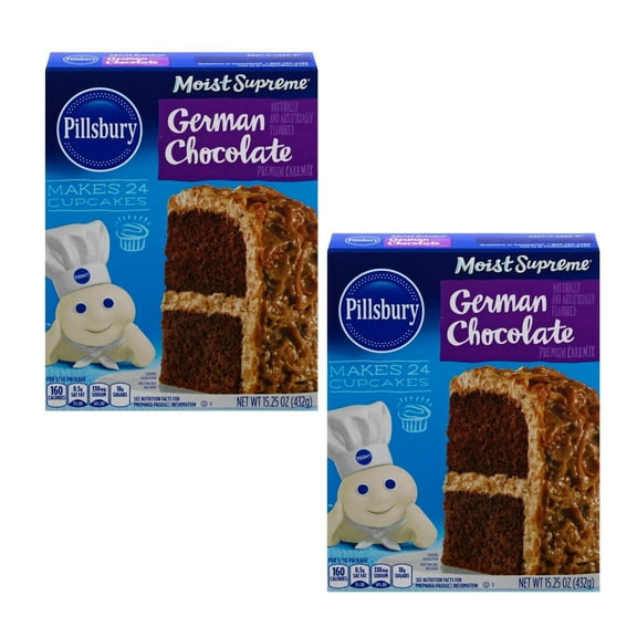 ( 2 Pack ) Pillsbury Moist Supreme Premium German Chocolate Cake Mix, 15.25 Oz