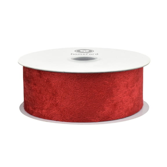 Homeford Christmas Lush Dual Sided Velvet Ribbon, Red, 1-1/2-inch, 10-yard