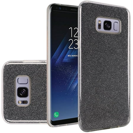 For Samsung s8 Edge S8 Plus Hybrid Clear PC TPU with Glitter Paper Case Cover -