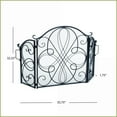 thumbnail image 6 of Fireplace Screen, Traditional Ornate Floral Iron | Black + Silver | Iron, 6 of 6