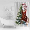 thumbnail image 2 of Merry Christmas Shower Curtain, 72" x 72", Cowboy Santa Claus Horse Xmas Tree Waterproof Bathroom Curtain Washable Shower Curtain Set with 12 Hooks, 2 of 6