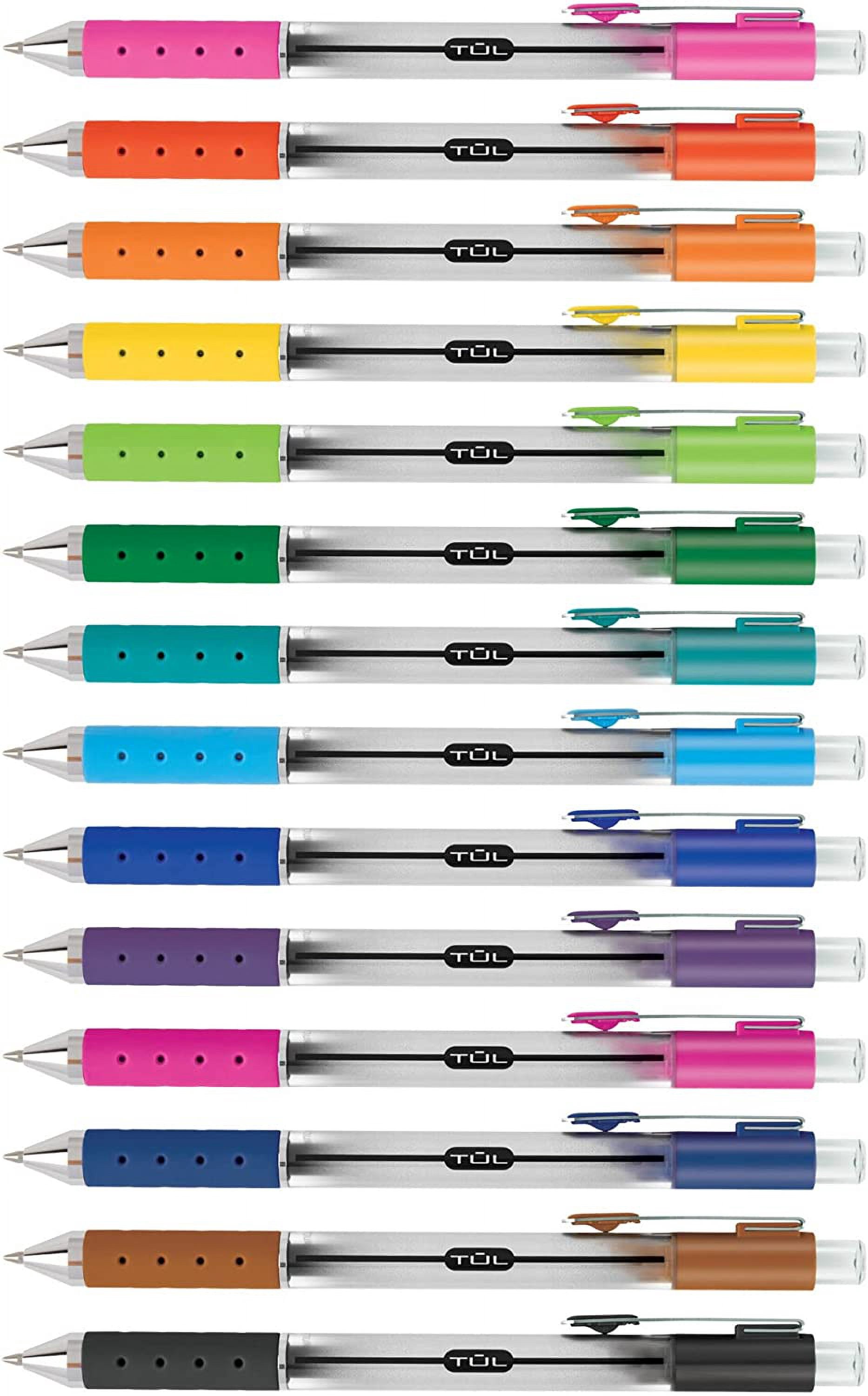 TUL WHJJK Retractable Gel Pens, Bullet Point, 0.7 mm, Gray Barrel, Assorted Standard and Bright Ink Colors, Pack of 14, SG_B01NBW93N6_US