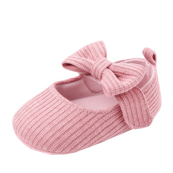 Virmaxy Baby's First Walkers (6-12 M) Summer New Baby Cute Knitted Bow Woolen Shoes Non-Slip Baby Walking Shoes Baby Walking Shoes