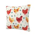 thumbnail image 2 of Wukai Flower Chicken Premium Polyester Fleece Pillow Covers with Hidden Zipper Closure,Luxuriously Soft and Durable-16"x16", 2 of 7