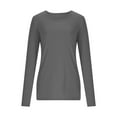 thumbnail image 5 of Maplenight Long Sleeve Thermal Shirts for Women Ribbed Knit Slim Fit Going Out Tops Basic T-Shirt with Thumb Holes Underscrubs Casual Fall Outfits, 5 of 7