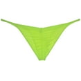 thumbnail image 2 of Botmois Men's Solid Ice Silk Bikini Underpants Sexy Micro Briefs Posing Comfy Lingerie Jockstrap AppleGreen M, 2 of 3