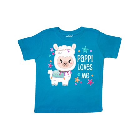 

Inktastic Pappi Loves Me- cute and happy llama Gift Toddler Boy or Toddler Girl T-Shirt