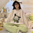thumbnail image 7 of New Pochacco Pajamas Womens Autumn and Winter Rose Velvet Round Neck Cute Cartoon Thickened Warm Coral Plush Home Pajamas, 7 of 7
