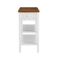 thumbnail image 6 of Llinc Store Narrow 2-Tone End Table with USB Charging Ports for Small Space, Solid Wood Table Legs, White And Walnut, 11.8"W*24"D*24.2"H, 6 of 10