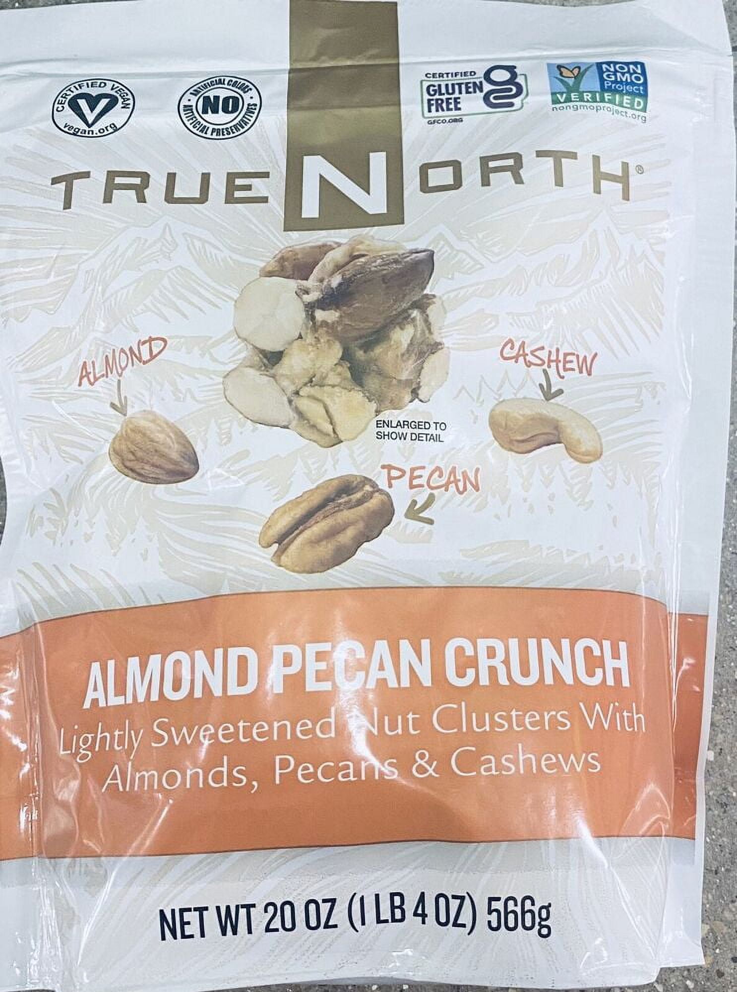 5x True North Almond Pecan Crunch 20 oz Bag - NON GMO - VEGAN - 5 PACK