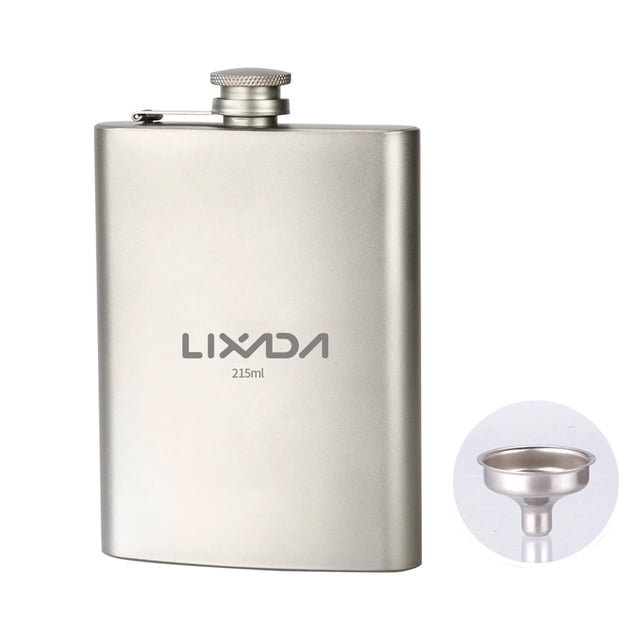 Outdoor Ti Flask Lightweight Ti Alcohol Container Ti Wine Bottle 215ml Camping Ti Flask