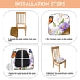 thumbnail image 4 of Pioneer Flower Seat Covers for Dining Room Chairs Set Of 4,Stretch Printed Washable Chair Seat Cover with Elastic Ties and Button,Removable Waterproof Couch Cushion Covers, 4 of 6