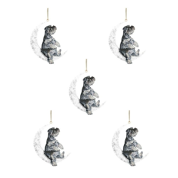 Teissuly Christmas Iron Art Sit on The Lovely Dog Ornament for Dog Lovers Christmas Tree Pendent Decor(5Pcs) Teissuly WER202310233468