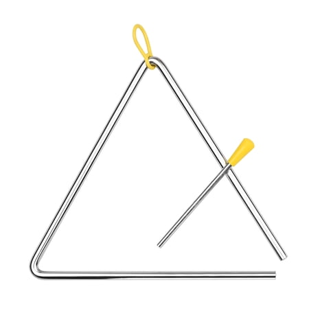 Abody 8 Inch Triangle Bell Triangolo with Metal Mallet Idiophone Steel Percussion Children Toddle Kid Rhythm Learning Early Education Musical Instrument Hand Percussion Triangle with