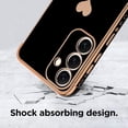 thumbnail image 2 of Compatible with Samsung S24 5G Case for Women Girl, Plating Edge Cute Love Heart Soft TPU Bumper with 4 Corners Shockproof Protection Phone Case Cover for Galaxy S24 5G(Black), 2 of 12