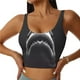 thumbnail image 1 of Fotbe Black And White Shark Sujetador Deportivo Largo sin Aros para Mujer con Almohadillas y Soporte Medio, Transpirable y Absorbente, Camiseta Tipo Chaleco o Tank Top-Large, 1 of 8