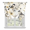 thumbnail image 2 of Pastoral Flower Tie Up Curtain 45 Inches Long, Yellow Floral Gray Leaf Bird Farmhouse Balloon Style Kitchen Window Curtain Over Sink, Small Window Rod Pocket Curtain 52"x45", 2 of 9