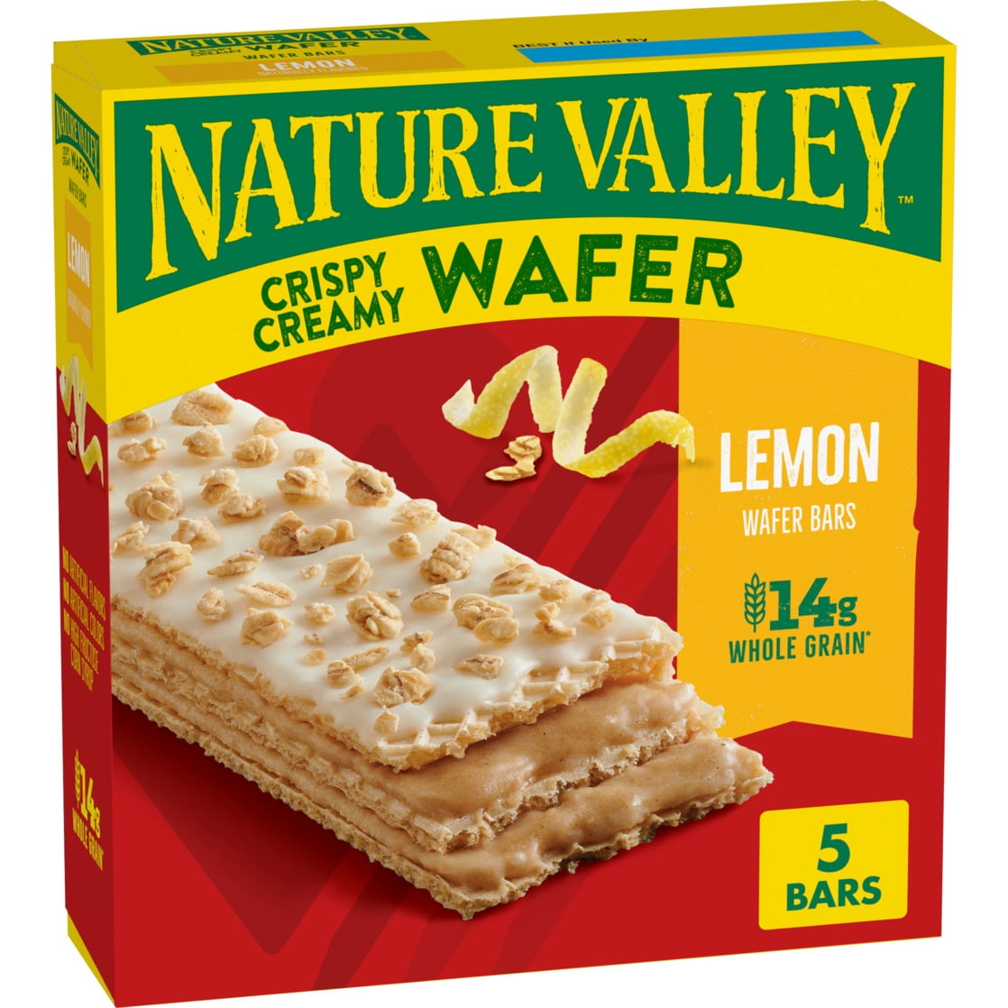 (6 pack) Nature Valley Lemon Crispy Creamy Whole Grain Waffer Bars, 5 Bars, 6.5oz, Cardboard Box