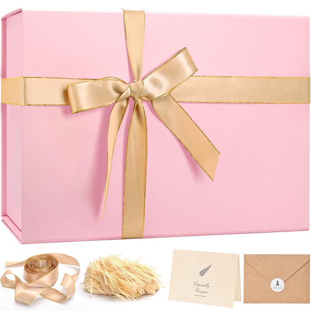 Caja de regalo LIFELUM, grande, 36 x 22 x 11 cm, con cinta para rellenar tarjetas