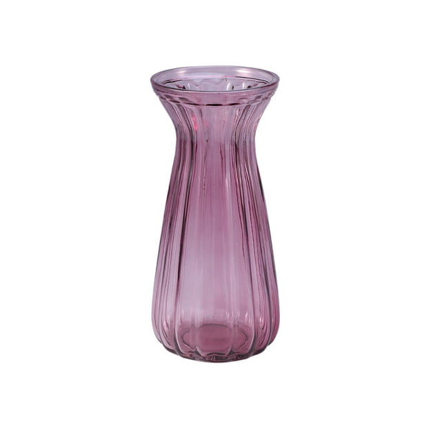EeaseMX Jarrón de cristal europeo con flores frescas o secas para decorar la sala de estar o el dormitorio (morado)