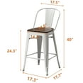 Andeworld Set of 4, 24Inch Counter Height Bar Stools, High Back with