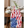 thumbnail image 5 of Table Runner Dresser Scarves 36 Inch Long,Watercolor Retro USA National Flag Linen Dining Table Runners Patriotic Star and Stripe Tabletop Scarf for Wedding Holiday Party Kitchen, 5 of 7