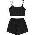 thumbnail image 1 of Conjunto de pijama de 2 piezas sin mangas y pantalones cortos para mujer Negro sólido XL Negro sólido XL Xishao ropa, 1 of 2