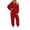 #054-Red, variant on AUNVITO Women's Fleece Hooded Front Zipper Long Sleeve Jumpsuit Cozy and Comfortable Loungewear Style