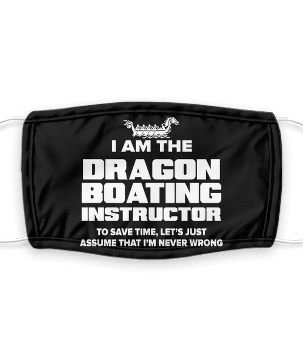 Funny Dragon Boating Instructor Face Mask Made in USA With Filter Layer