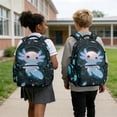 thumbnail image 2 of Pzuqiu Galaxy Space Axolotl Kids Backpack for School 4pcs 17 Inch Girls Backpack with Lunch Box Pencil Case Water Bottle Holder Kids Backpacks Lightweight Casual Daypack for Girls Middle School, 2 of 7