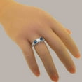 thumbnail image 6 of LBG British Made 18k White Gold Natural Opal & London Blue Topaz Womens Anniversary Ring - 33 size options - Size 10, 6 of 7