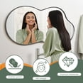 thumbnail image 6 of Antok 36"x24" Irregular Wall Mirror, Asymmetrical Metal Frame Bathroom Vanity Mirror, Black, 6 of 7