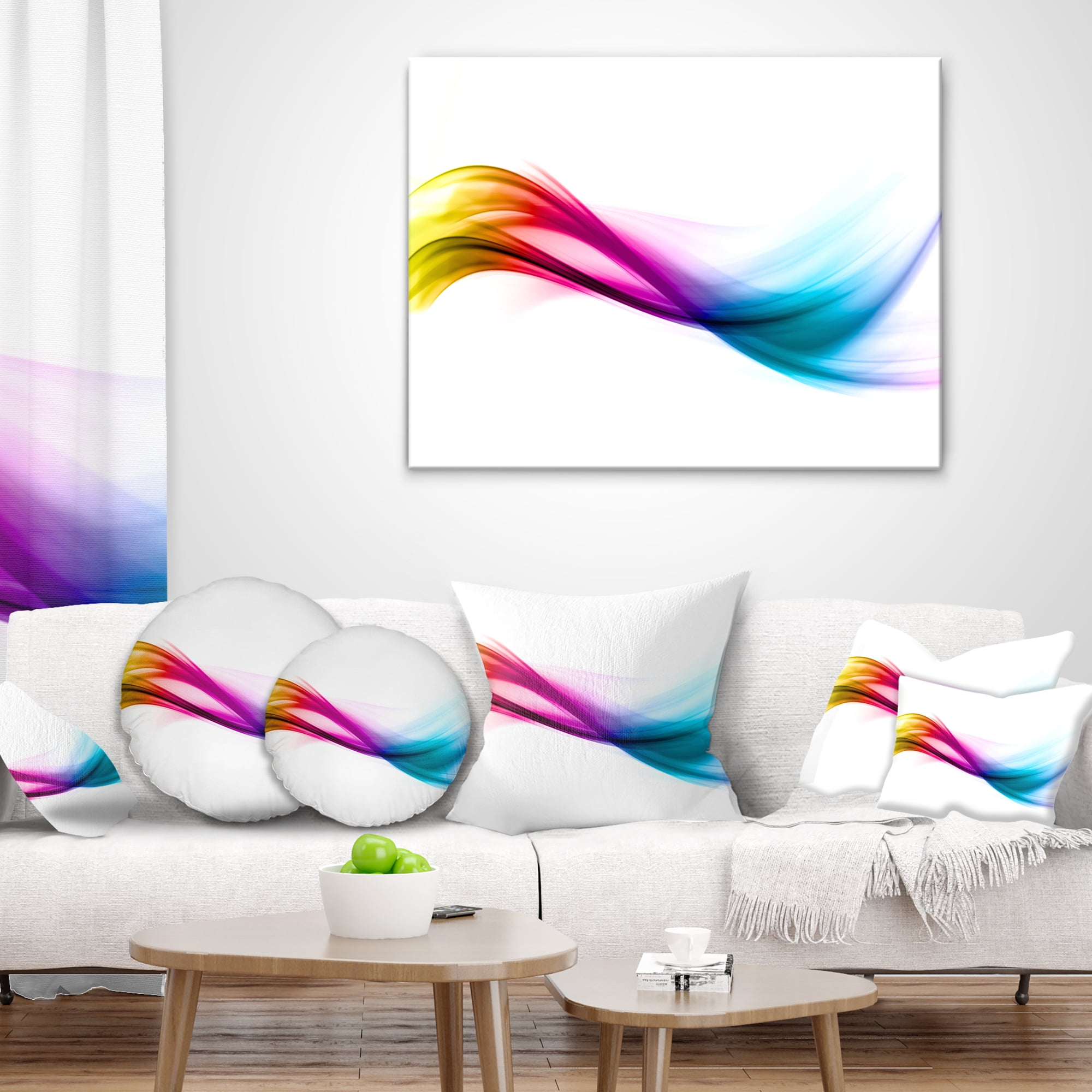 Designart Rainbow Abstract Pattern - Abstract Throw Pillow - 12x20