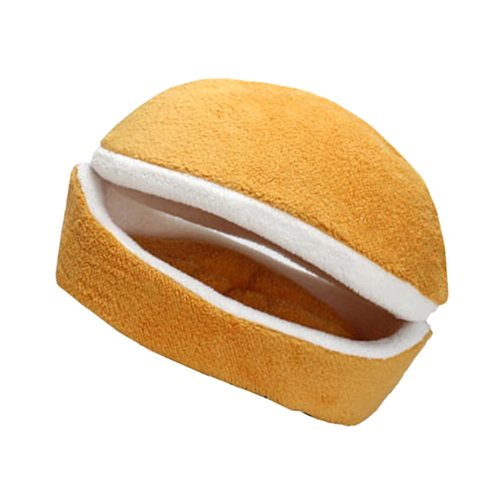COOPHYA Cozy Yellow Pet Bed House with Detachable Soft Cushion Warm and Comfortable Sleeping Spot for Dogs Cats and Puppies