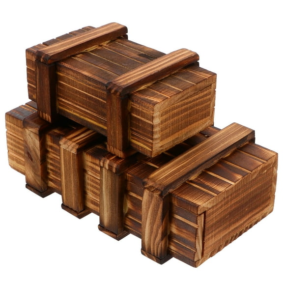 PBPBOX Wooden Puzzle Box Assorted Colors for Kid Thinking Training 2Pcs