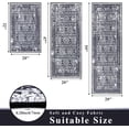 thumbnail image 2 of Boho Kitchen Rug Sets 3 Pieces, Washable Kitchen Mats for Floor, Non Slip Soft Vintage Kitchen Area Rug Floor Mat for Kitchen, Laundry Room and Hallway (Black, 20''x32''+20''x47''+20''x59''), 2 of 6