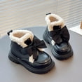 thumbnail image 6 of Owordtank Girls Fuzzy Lining Winter Warm Short Boots Cute Bowknot Soft Comfort Thermal Ankle Boots Fashion Plush Booties, 6 of 8
